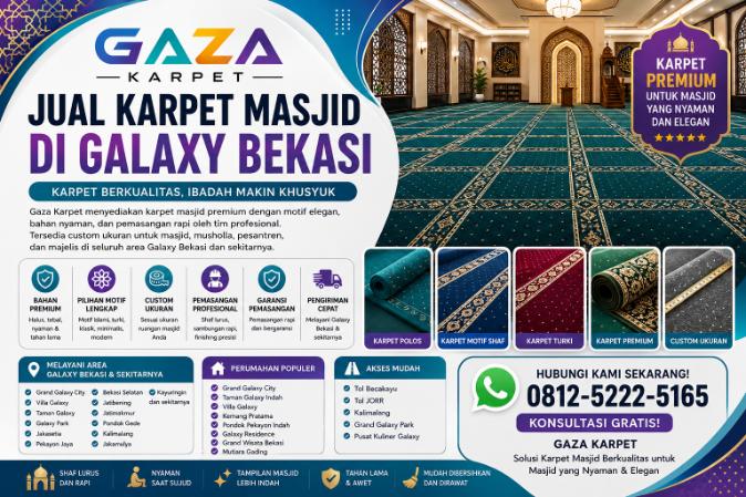 Jual Karpet Masjid di Galaxy Bekasi | Gaza Karpet