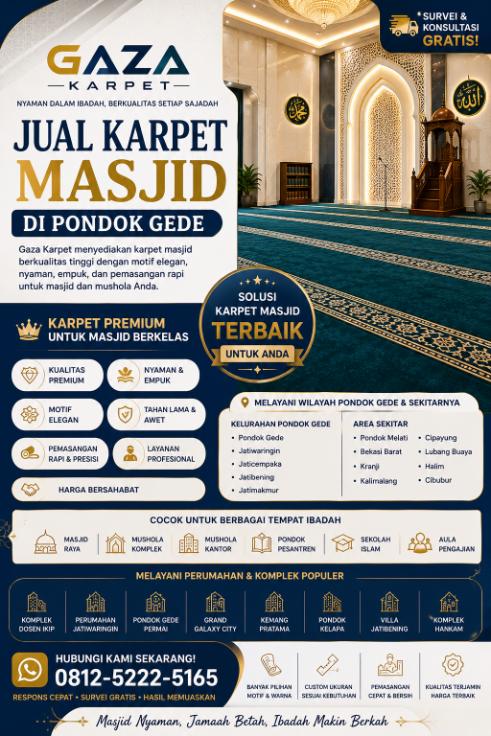 Jual Karpet Masjid di Pondok Gede – Gaza Karpet