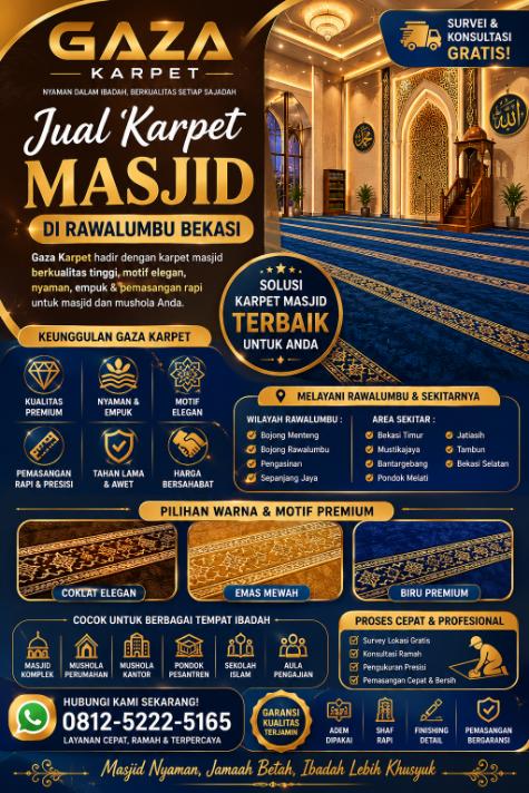 Jual Karpet Masjid di Rawalumbu Bekasi – Gaza Karpet